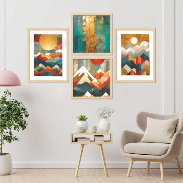 SET OF 4 DIGITAL WALL PAINTING